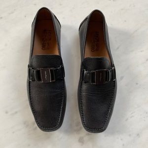 Ferragamo Black Leather Loafers - size 9.5 D